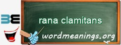 WordMeaning blackboard for rana clamitans